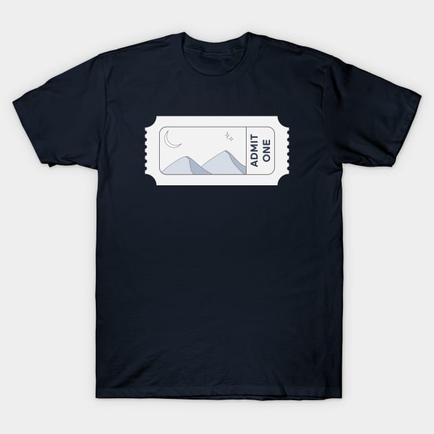 Mysterious Mountain Landscape Ticket T-Shirt by lexa-png